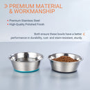 PEGGY11 No Spill Non-Skid Stainless Steel Deep Dog Bowls (720 ML Each, 2 Count) Each Bowl Holds 720 ML 2 Pack: Blue & Grey