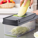 Vegetable Chopper, Mandoline Slicer Cutter Chopper and Grater 14 in 1 Vegetable Slicer Potato Onion Chopper Veggie Chopper Dicer with Container (Gray)