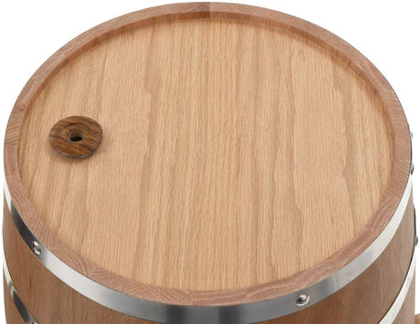 Solid Oak Wood Wine Barrel with Tap Wooden Whisky Bourbon Tequila Rum Cocktail Cask Container for Wine Aficionado Antique-Style 35L 48 x 31 x 38 cm Brown
