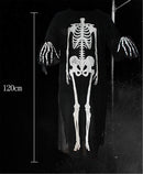 Ghost Bones Clothes for Halloween Dance Costume Party Cosplay Masquerade Skeleton Cloak Adult/Child