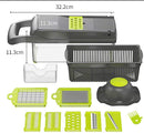 Vegetable Chopper, Mandoline Slicer Cutter Chopper and Grater 14 in 1 Vegetable Slicer Potato Onion Chopper Veggie Chopper Dicer with Container (Gray)