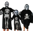 Ghost Bones Clothes for Halloween Dance Costume Party Cosplay Masquerade Skeleton Cloak Adult/Child