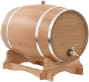 Solid Oak Wood Wine Barrel with Tap Wooden Whisky Bourbon Tequila Rum Cocktail Cask Container for Wine Aficionado Antique-Style 35L 48 x 31 x 38 cm Brown