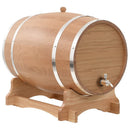 Solid Oak Wood Wine Barrel with Tap Wooden Whisky Bourbon Tequila Rum Cocktail Cask Container for Wine Aficionado Antique-Style 35L 48 x 31 x 38 cm Brown