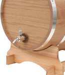 Solid Oak Wood Wine Barrel with Tap Wooden Whisky Bourbon Tequila Rum Cocktail Cask Container for Wine Aficionado Antique-Style 35L 48 x 31 x 38 cm Brown