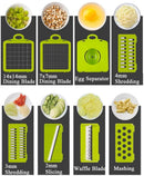Vegetable Chopper, Mandoline Slicer Cutter Chopper and Grater 14 in 1 Vegetable Slicer Potato Onion Chopper Veggie Chopper Dicer with Container (Gray)