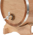 Solid Oak Wood Wine Barrel with Tap Wooden Whisky Bourbon Tequila Rum Cocktail Cask Container for Wine Aficionado Antique-Style 12L 33 x 22 x 29 cm Brown