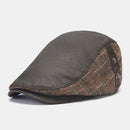 Men Newsboy Hats Color Lattice Stripe Splicing Fashion Casual Berets Cabbie Hat