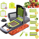 Vegetable Chopper, Mandoline Slicer Cutter Chopper and Grater 14 in 1 Vegetable Slicer Potato Onion Chopper Veggie Chopper Dicer with Container (Gray)