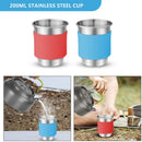 15PCS Camping Cookware Mess Kit for 2 People Non-Stick Lightweight Pots Pan Set with Stainless Steel Cups Plates Forks Knives Spoons for Camping, Backpacking, Outdoor Cooking and Picnic