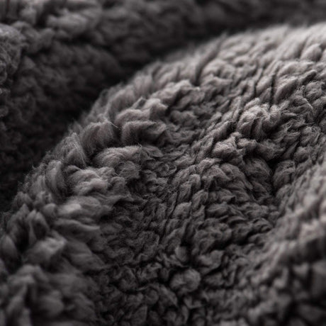 Sherpa Fleece Throw Blanket, Double-Sided Super Soft Reversible Bed and Couch Blanket, Warm and Lightweight Home Decoration Blanket, Grey for Single Size 130 x 150cm 130 x 150cm Grey
