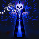 3M Outdoor Halloween Inflatables Ghost with Sensor Will Scream, Grim Reaper Blow Up Yard Decorations Pumpkin Head Build-in Blue Rotating LED Lights, Halloween Decor for Holiday/Garden/Lawn
