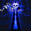 3M Outdoor Halloween Inflatables Ghost with Sensor Will Scream, Grim Reaper Blow Up Yard Decorations Pumpkin Head Build-in Blue Rotating LED Lights, Halloween Decor for Holiday/Garden/Lawn
