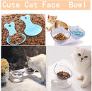 1Pc Cat Food Bowl Raised Pet Bowls Reduce Neck Pain Elevated Transparent Bowl for Cats and Small Dogs