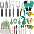 52Pcs Garden Tools Set Outdoor Gardening Tools Kit Stainless Steel Ergonomic Succulent Transplanting Hand Tool with Storage Tote Bag Gardening Gifts for Women Men