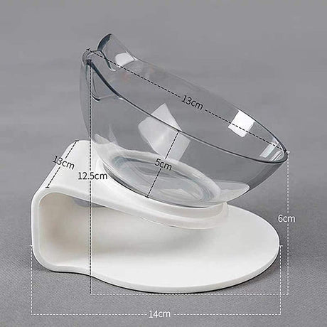 1Pc Cat Food Bowl Raised Pet Bowls Reduce Neck Pain Elevated Transparent Bowl for Cats and Small Dogs