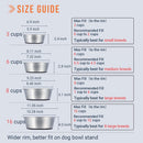 PEGGY11 No Spill Non-Skid Stainless Steel Deep Dog Bowls (720 ML Each, 2 Count) Each Bowl Holds 720 ML 2 Pack: Blue & Grey