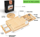 Unique Cheese Board Birthday Gifts for Women - Bamboo Cheese Platter with Knife Set Perfect as House Warming Present for New Home Kitchen Gifts Wedding Gifts for Couple