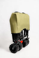 Heavy Duty Collapsible Folding Wagon Cart Trolly for Utility Outdoor Camping Garden Beach Picnic Shopping and Grocery Cart with All-Terrain Beach Wheels with Brakes and Adjustable Heavy Duty Handle and Drink Holder