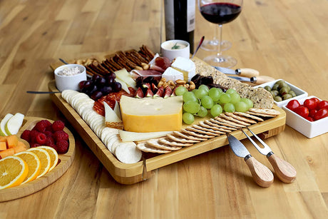Unique Cheese Board Birthday Gifts for Women - Bamboo Cheese Platter with Knife Set Perfect as House Warming Present for New Home Kitchen Gifts Wedding Gifts for Couple