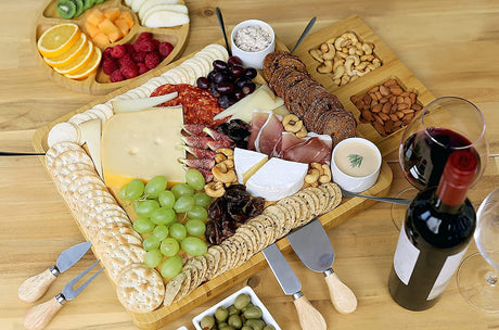 Unique Cheese Board Birthday Gifts for Women - Bamboo Cheese Platter with Knife Set Perfect as House Warming Present for New Home Kitchen Gifts Wedding Gifts for Couple