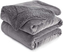 Sherpa Fleece Throw Blanket, Double-Sided Super Soft Reversible Bed and Couch Blanket, Warm and Lightweight Home Decoration Blanket, Grey for Single Size 130 x 150cm 130 x 150cm Grey