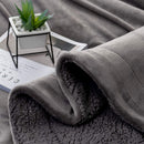 Sherpa Fleece Throw Blanket, Double-Sided Super Soft Reversible Bed and Couch Blanket, Warm and Lightweight Home Decoration Blanket, Grey for Single Size 130 x 150cm 130 x 150cm Grey
