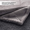 Sherpa Fleece Throw Blanket, Double-Sided Super Soft Reversible Bed and Couch Blanket, Warm and Lightweight Home Decoration Blanket, Grey for Single Size 130 x 150cm 130 x 150cm Grey