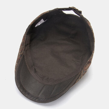 Men Newsboy Hats Color Lattice Stripe Splicing Fashion Casual Berets Cabbie Hat