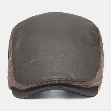 Men Newsboy Hats Color Lattice Stripe Splicing Fashion Casual Berets Cabbie Hat