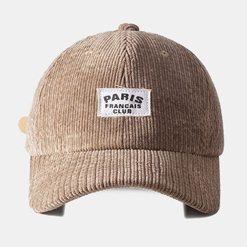 Unisex Baseball Cap Solid Color Letter Patch Dome All-match Warmth Driving Hat
