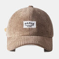 Unisex Baseball Cap Solid Color Letter Patch Dome All-match Warmth Driving Hat