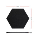 Alpha Acoustic Foam 12pcs 35x30x0.9cm Soundproof Absorption Panel Adhesive Black