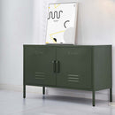ArtissIn Base Metal Locker Storage Shelf Organizer Cabinet Buffet Sideboard Green