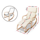 Artiss Wooden Armchair with Foot Stool - Beige