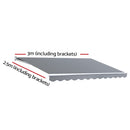 Instahut Retractable Folding Arm Awning Motorised Sunshade 3X2.5M PearlGrey