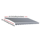 Instahut Retractable Folding Arm Awning Motorised Outdoor Sunshade4X3M PearlGrey