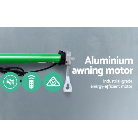 Instahut Retractable Folding Arm Awning Motorised Outdoor Sunshade 4.5X3M Grey