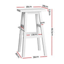 Artiss Set of 2 Beech Wood Bar Stools - White