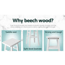 Artiss Set of 2 Beech Wood Bar Stools - White