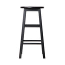 Artiss Set of 2 Beech Wood Backless Bar Stools - Black