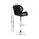 Artiss Set of 2 Kitchen Bar Stools - Black and Chrome