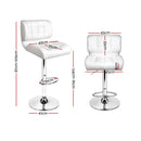 Artiss Set of 4 PU Leather Gas Lift Bar Stools - White and Chrome