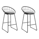 Artiss Set of 2 Bar Stools Steel Fabric - Grey and Black