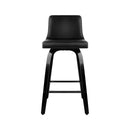 Artiss Set of 4 Wooden PU Leather Bar Stool - Black