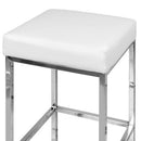Artiss Set of 2 PU Leather Backless Bar Stools - White