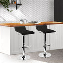 Artiss Set of 2 PU Leather Wave Style Bar Stools - Black