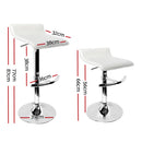 Artiss Set of 2 PU Leather Wave Style Bar Stools - White