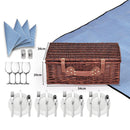 Picnic Basket 4 Person Baskets Set Insulated Wicker Outdoor Blanket Gift Storage