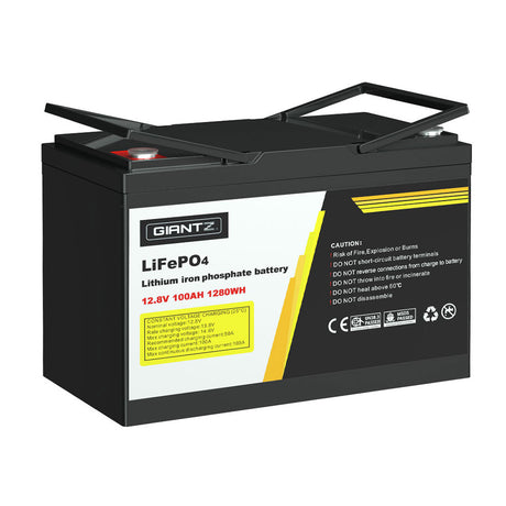 Giantz 100AH 12.8V LiFePO4 Lithium Iron Battery Rechargeable 4WD Solar Camping
